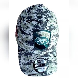 New York Jets Hat New Era Camouflage Salute 2 Service Cap Camo Size Medium Large